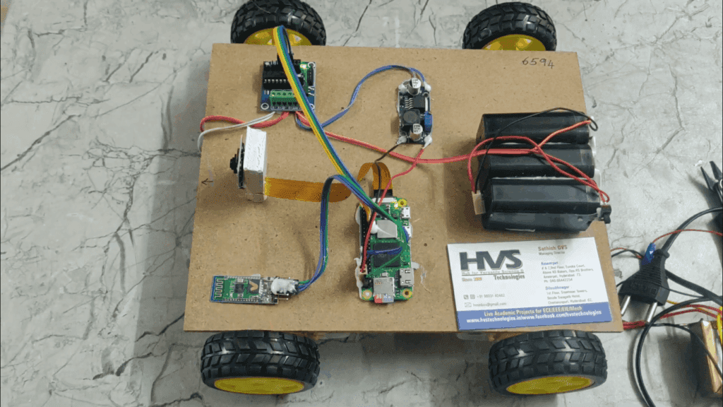 HVS-3061.  Hand Gestured and Voice Control Four Wheel Robot Using Raspberry Pi And Python.