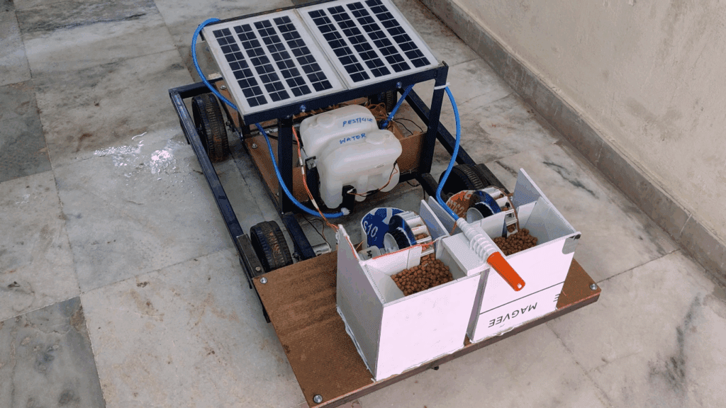 HVS-3501. Solar Agribot - Bluetooth controlled - agriculture Robot, Plough, Seed,water , pesticides