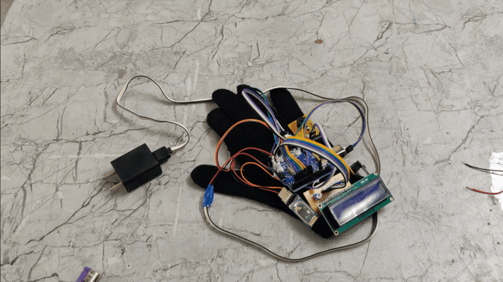 HVS-3509. IOT based smart glove Bluetooth based voice announcement