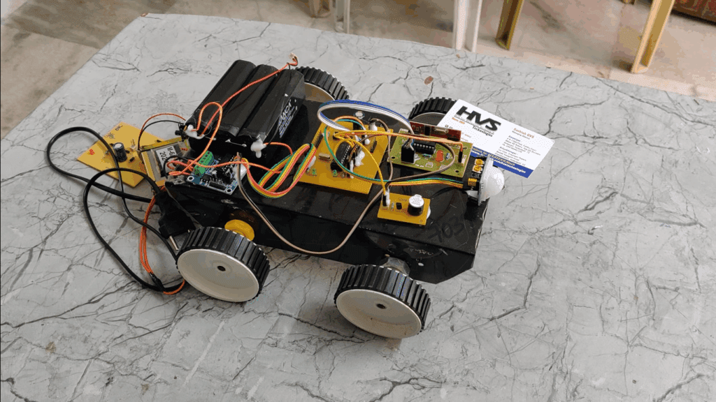 HVS-3517. Gesture control Robot in Military base with Human detection using PIR Sensor