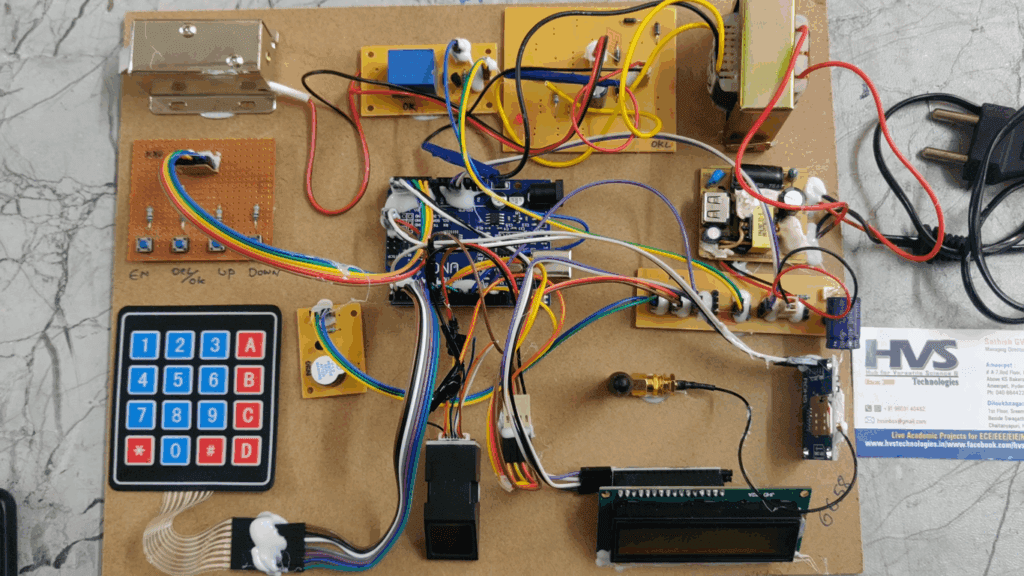 HVS-3609. OTP Based Bank Locking System Using Arduino with Biometric Fingerprint and GSM - SMS Alert