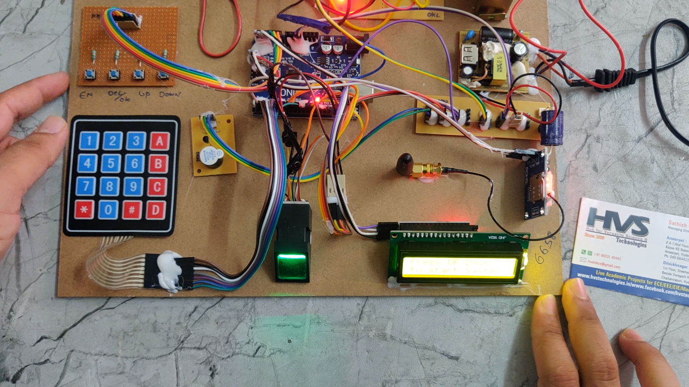 HVS-3609. OTP Based Bank Locking System Using Arduino with Biometric Fingerprint and GSM - SMS Alert