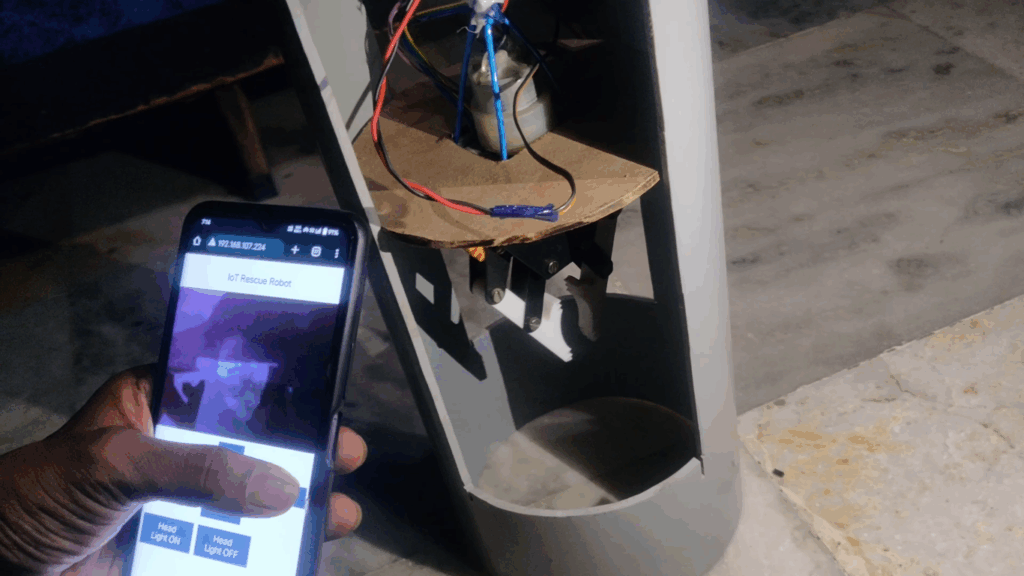 HVS-3610. ESP32CAM Robot to rescue of a child in borehole