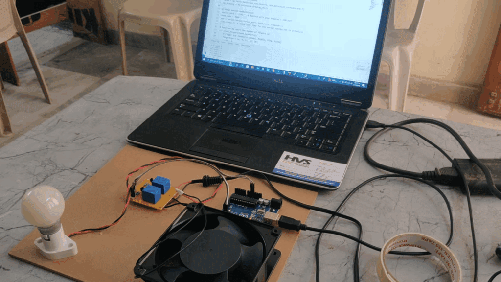 HVS-3555. Home Automation Control by Hand Gesture (OpenCV Arduino)
