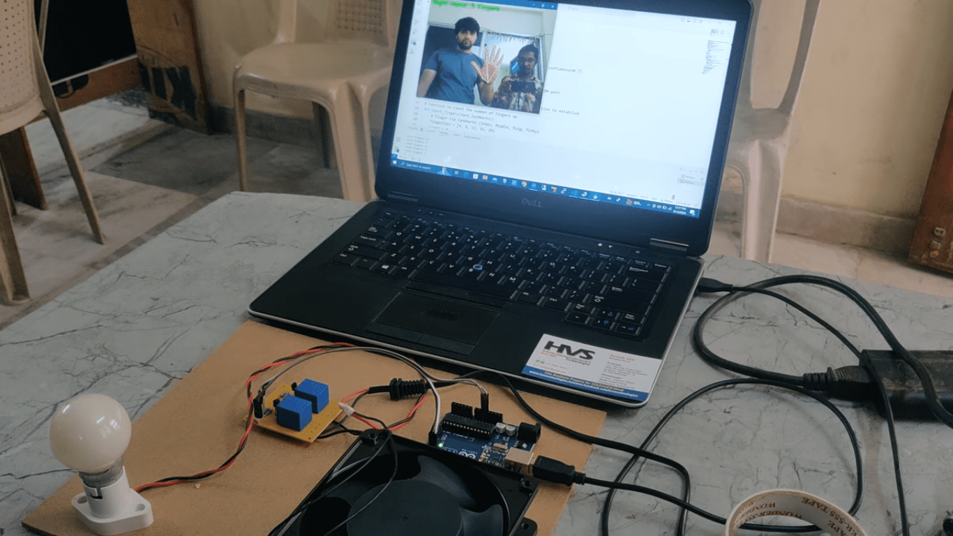 HVS-3555. Home Automation Control by Hand Gesture (OpenCV Arduino)