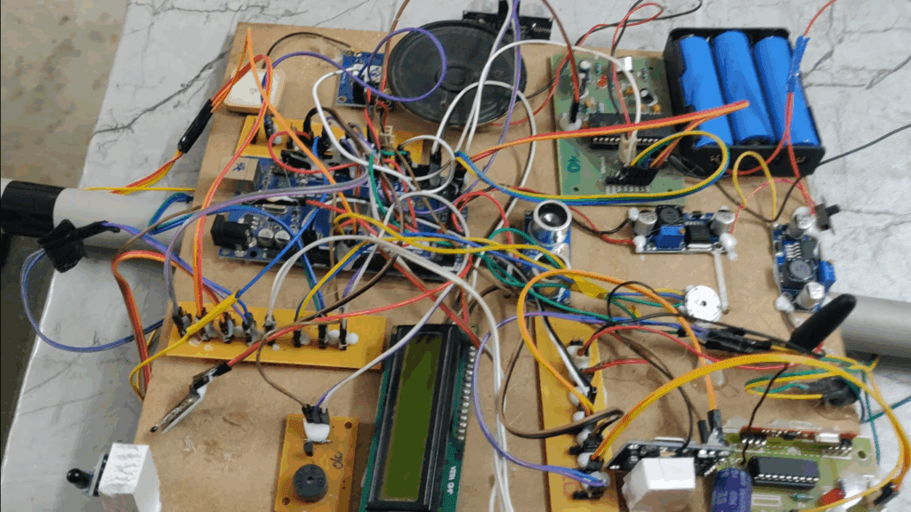 HVS-3587. Smart Blind Stick using Arduino MEGA.