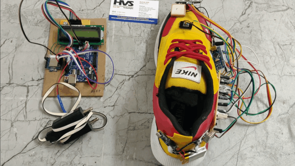 HVS-3591. Smart shoe Using LoRa- GPS tracking, obstacle detection.