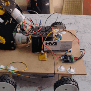 HVS-3598. Smart phone controller wireless war field Robot with pick and place robot.