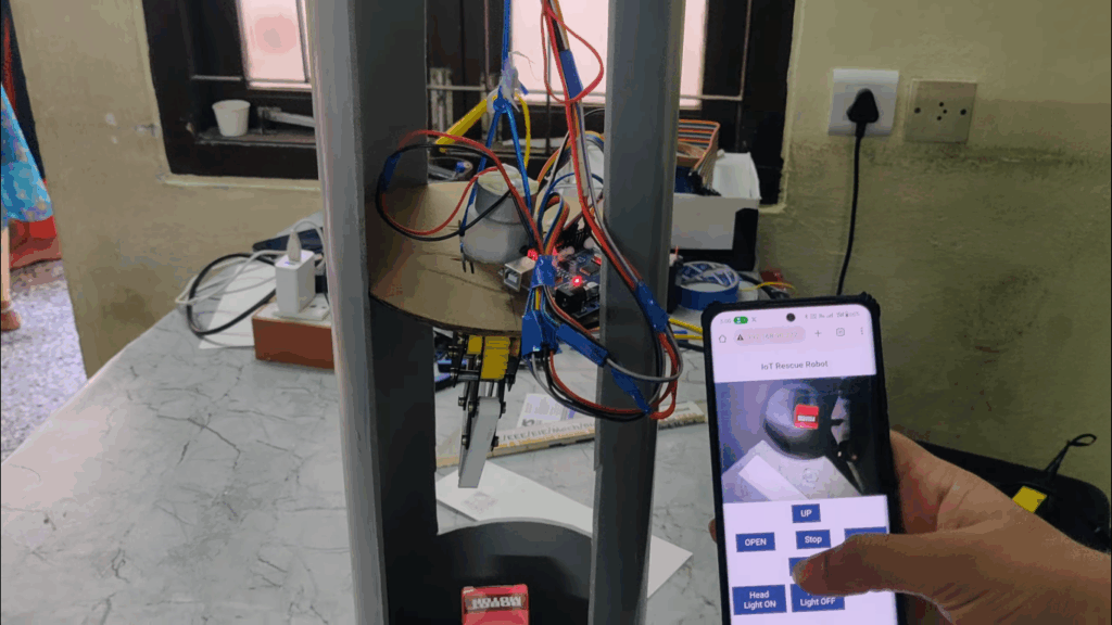 HVS-3264. ESP32CAM Robot to rescue of a child in a borehole