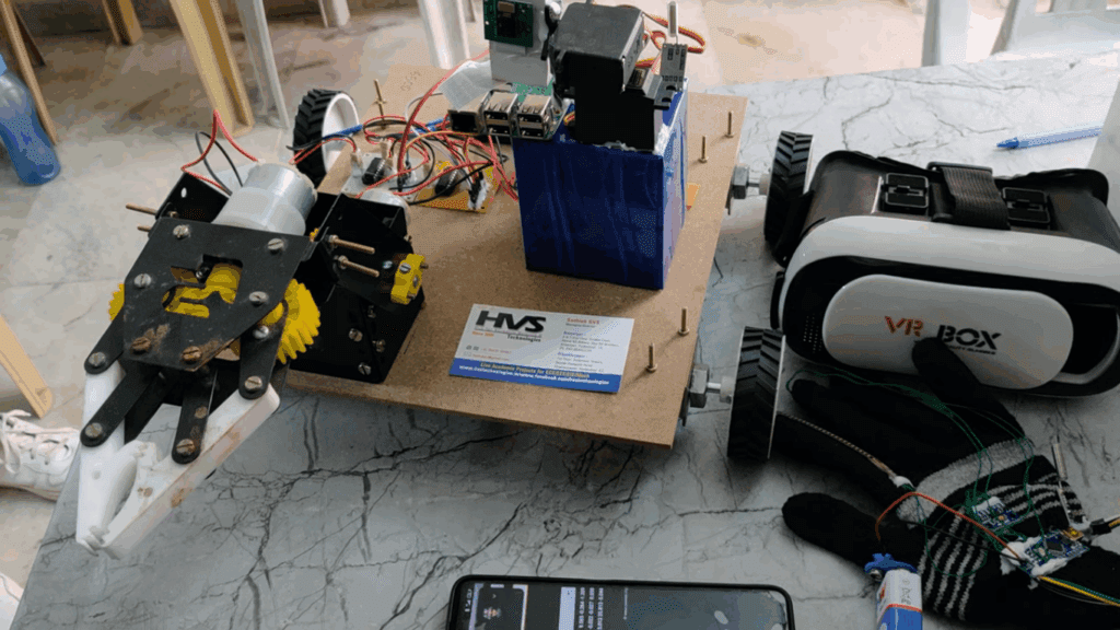 HVS-4584. Virtual Telepresence Robot Hand Gesture Controlling with Pick and Place