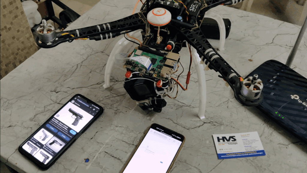 HVS-3520. AI based Human and weapon detection using Raspberry pi 4 for ground surveillance