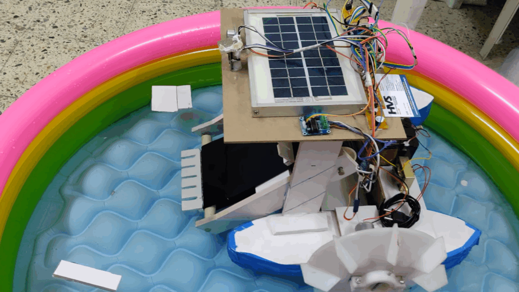 HVS-3316. Solar Powered Water Surface Garbage Collecting Boat.