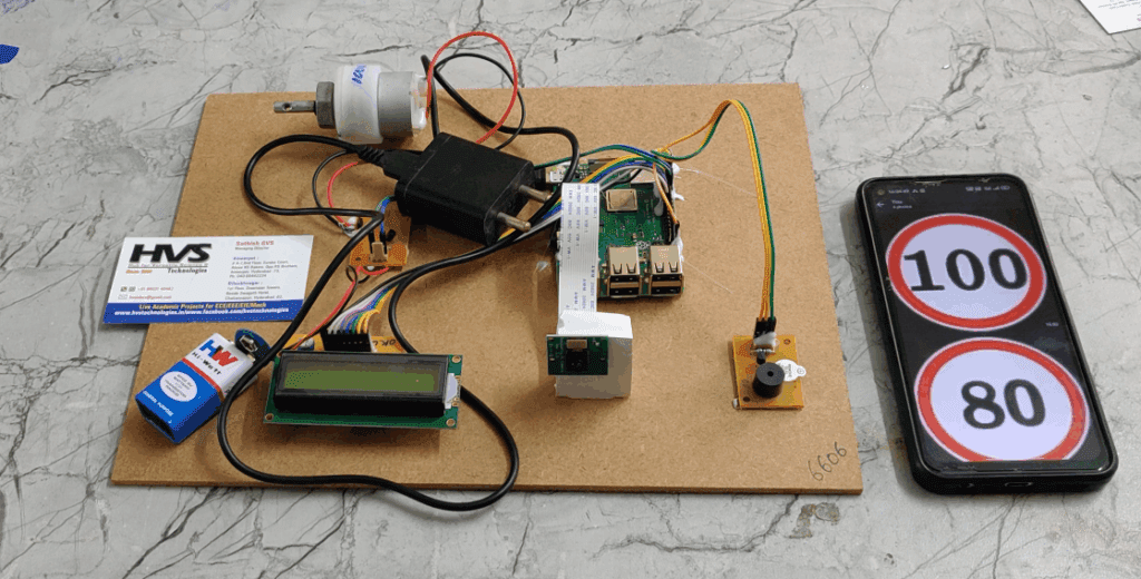 HVS-3621. Speed Limit Traffic Sign Detection using Raspberry pi Machine Learning with Speed Control.
