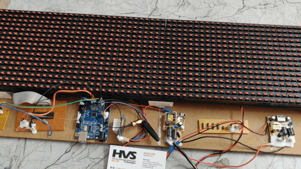 HVS-3656. GSM based wireless notice board using P10 LED display.