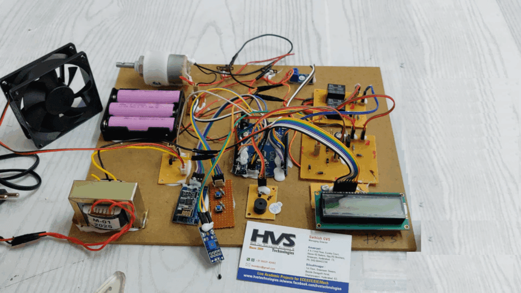 HVS-4605.IoT Battery Management System with charge Monitoring and Fire 🔥 Protection using Arduino UNO