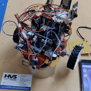 HVS-4615.Night patrolling robot with 360 degree cameras - photos to mail with GPS GSM for Woman safety