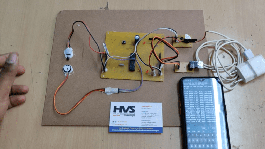 HVS-1689. IOT based Heart Beat and Body Temperature monitoring System.