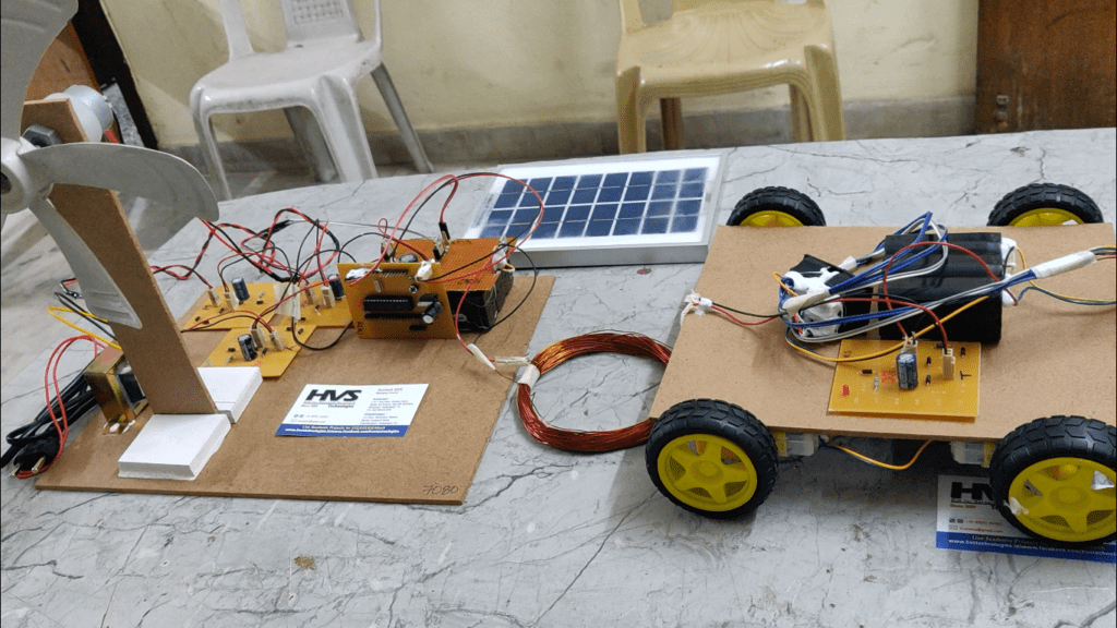 HVS-3194. Wireless Power transmission for Electrical Vehicle Using Solar and Wind