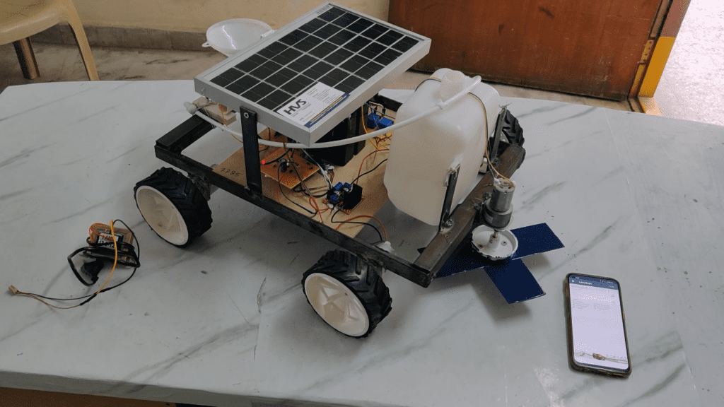 HVS-2698.ESP32 CAM Video Surveillance Solar Multipurpose AgriBot seedsowing