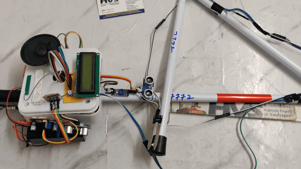 HVS-2843.Solar Powered Advanced Blind Stick Using Sr04 ,GSM,GPS and Fall detection