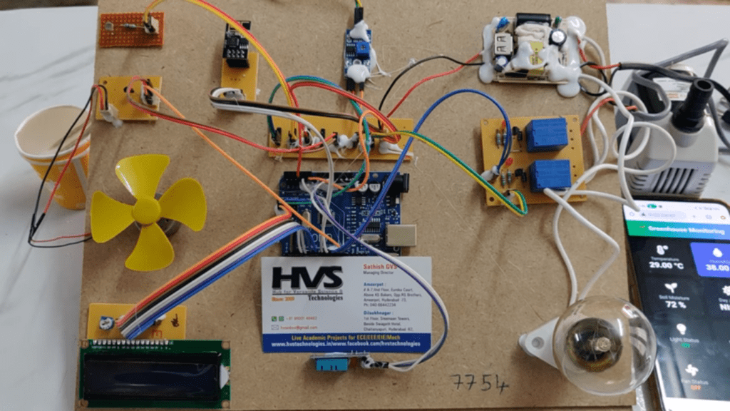 HVS-4681. IoT based Green house monitoring and control system with WEB monitoring