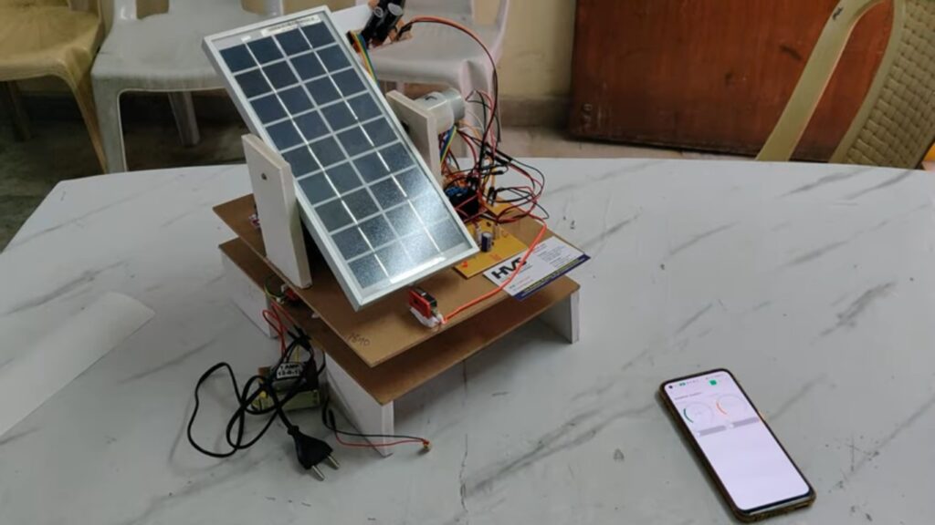 HVS-4664. IoT based Dual-Axis Solar Tracking system with Blynk monitoring and Controlling