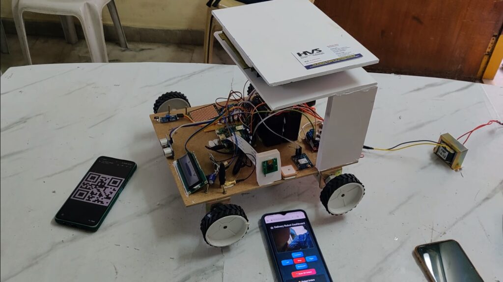 HVS-4656. Social delivery Robot using Raspberry pi with Rain Protection