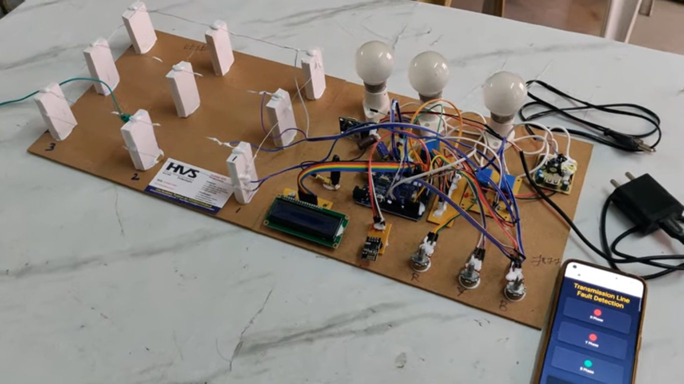 HVS-4806. IoT and GSM Transmission Line Fault detection using Arduino with webpage monitoring and SMS Alerts.