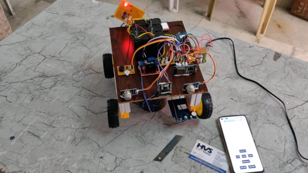 HVS-4755.  Multi-Threat Surveillance Robot - Metal, Smoke, Gas and GPS with ESP32CAM