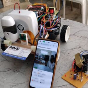 HVS-4787. IoT Sanitization Robot with UV light and Voice Announcement using Raspberry pi.