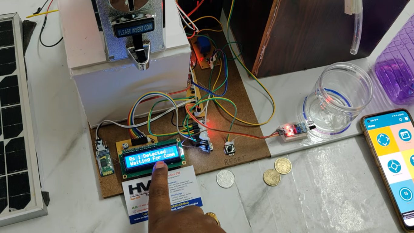 HVS-4816. Solar Intelligent Water Dispensing system with voice control and Coin Integration