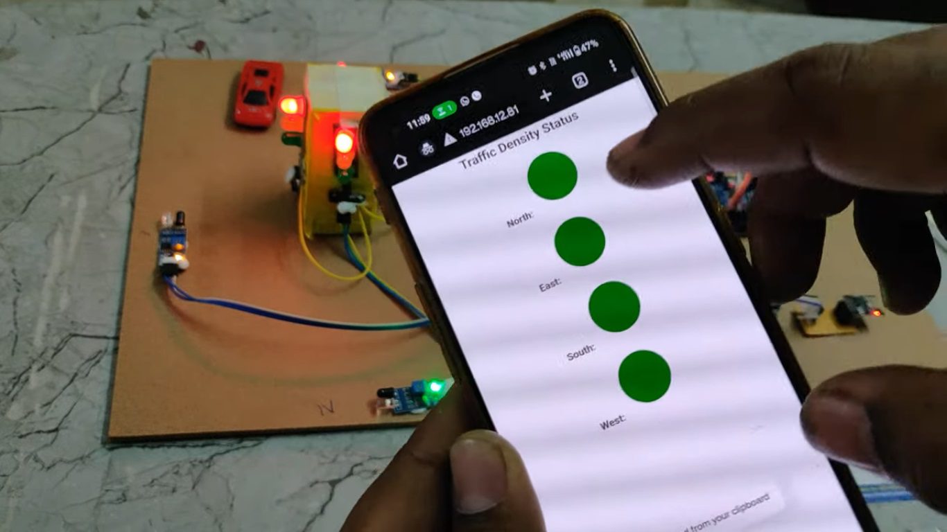 HVS-4773. Density based Traffic Lights Controlling System with IoT Web Monitoring.