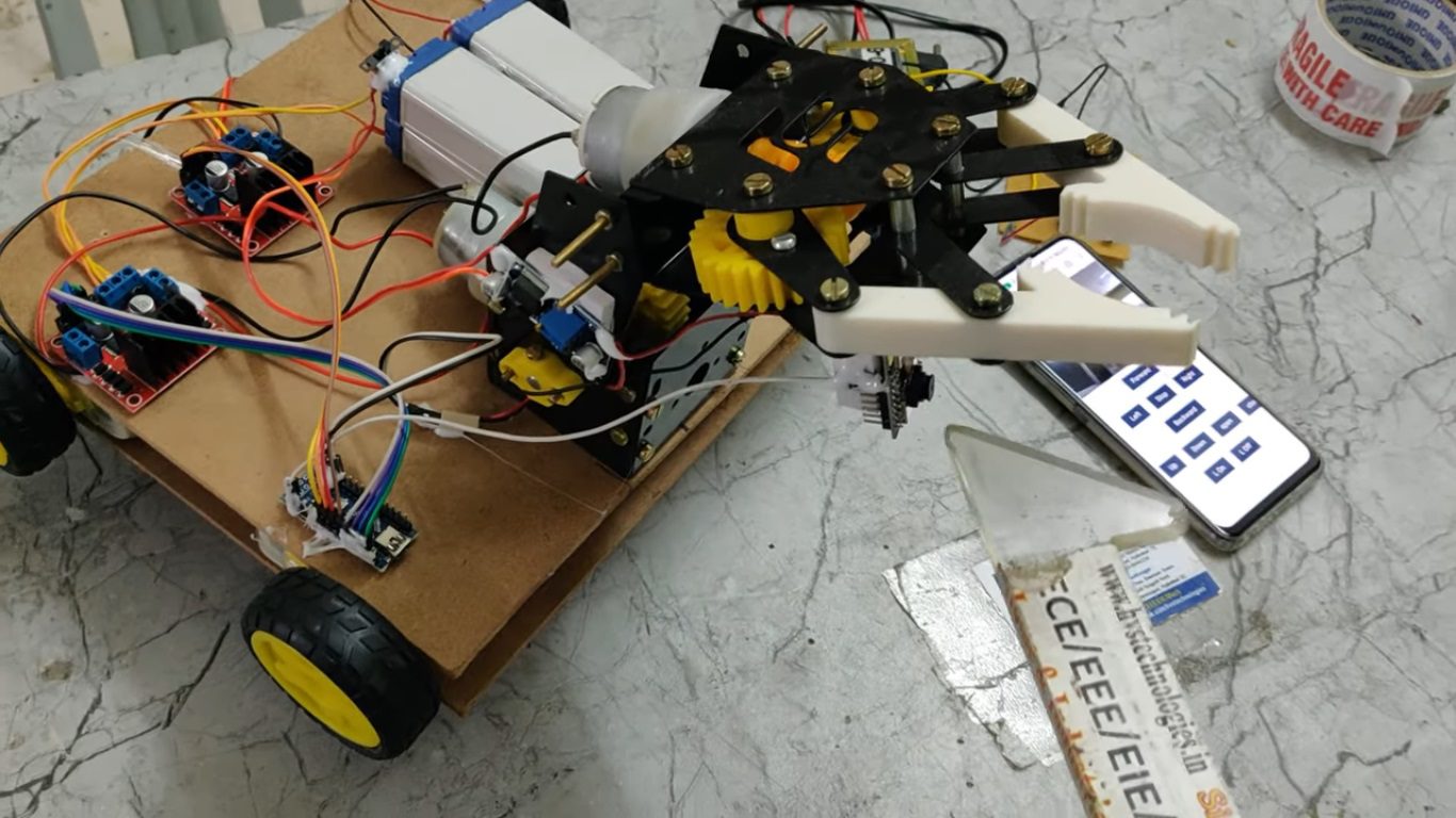 HVS-4769. Touchscreen based Remote control Pick and Place Robot with Surveillance