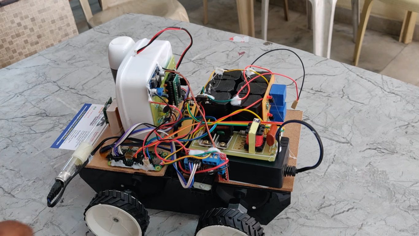 HVS-4787. IoT Sanitization Robot with UV light and Voice Announcement using Raspberry pi.