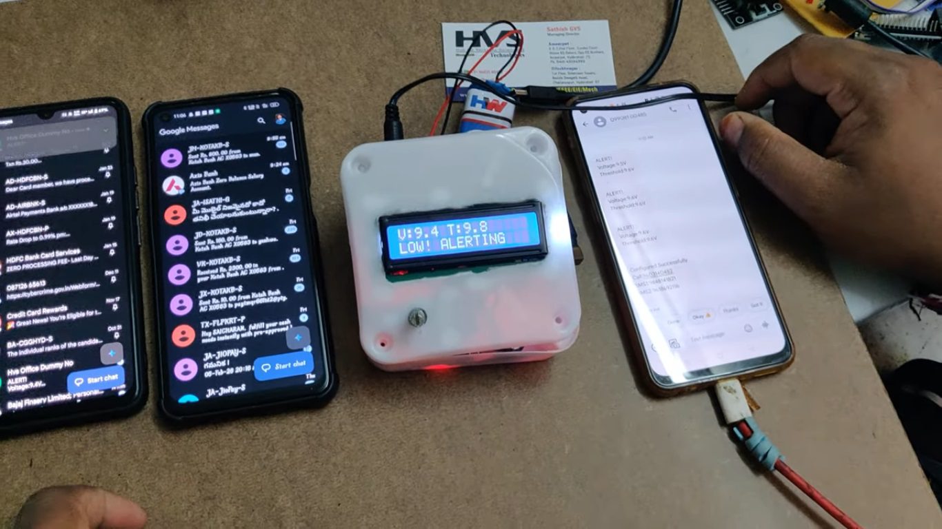 HVS-4811. Voltage Sensing Alarm through SMS and Call.