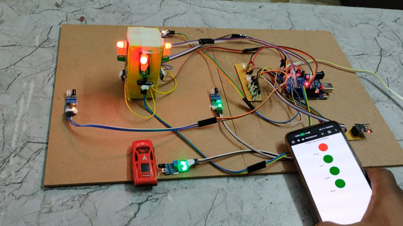HVS-4773. Density based Traffic Lights Controlling System with IoT Web Monitoring.