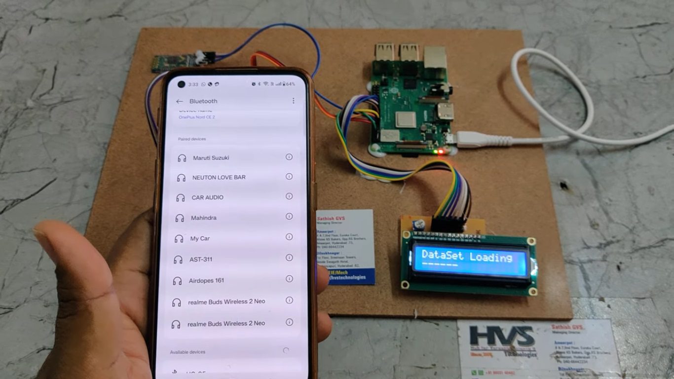 HVS-4777. Noninvasive Hemoglobin Sensing using ML Raspberry pi and Bluetooth.
