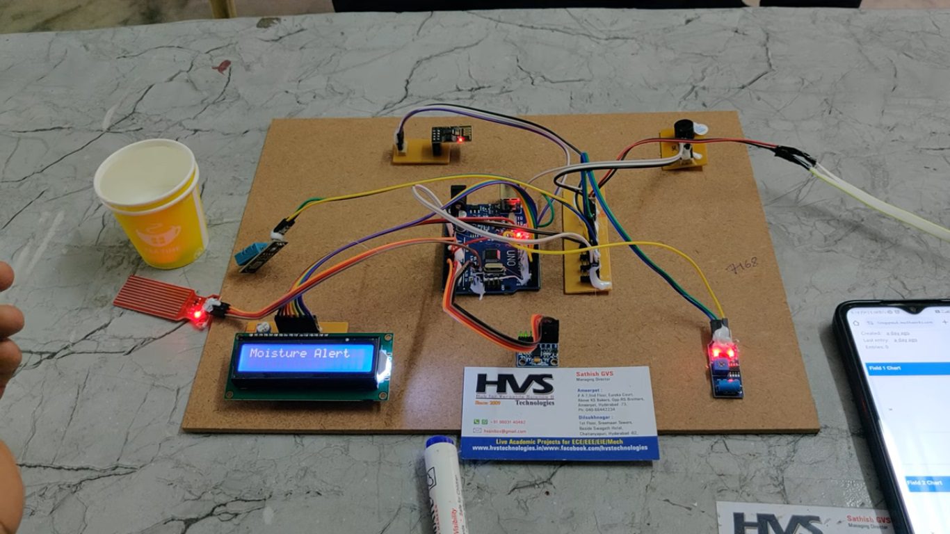 HVS-4791. IOT Based Land Slide detection with Data monitoring on Thingspeak with Buzzer Alert