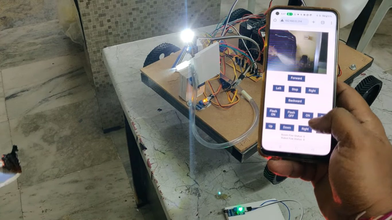 HVS-4780. 360 degrees Fire Fighting with Surveillance Robot.