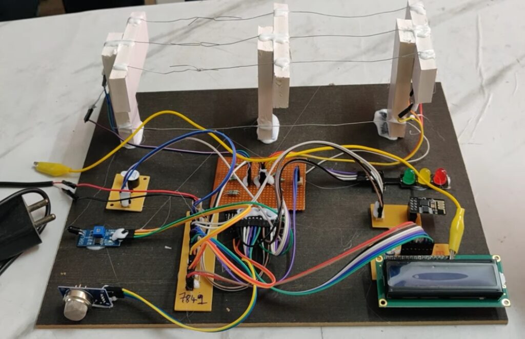 HVS-4807. IoT transmission line fault detection alarm system - L-L , L-G, Open circuit fault, Fire & Smoke alert.WEB