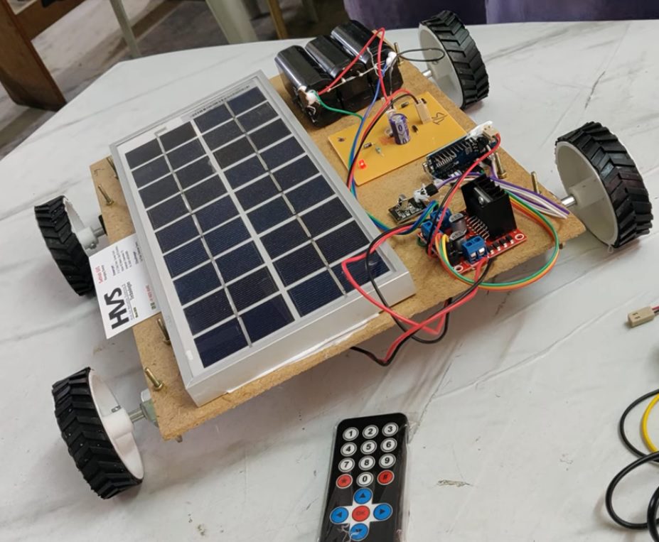 HVS-4839. Hybrid Solar power EV charging system in car with Remote control system.