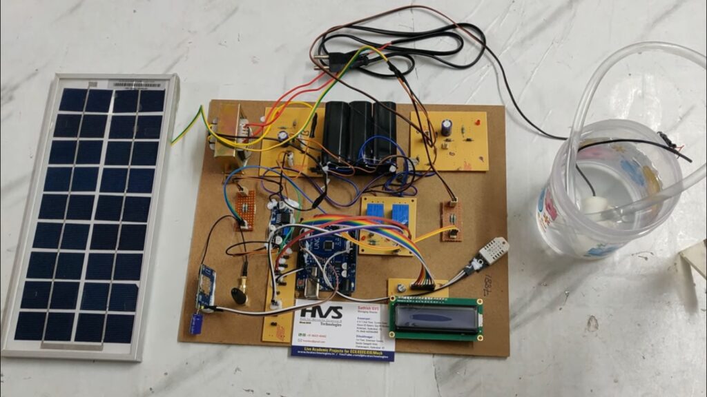 HVS-4910. GSM based Autonomous Water Feeding Sky Farm with SMS alerts , Solar energy, DHT22