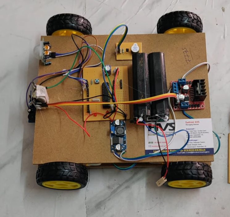 HVS-4941. IoT Surveillance Robot with Live Human being and Metal Detection Robot