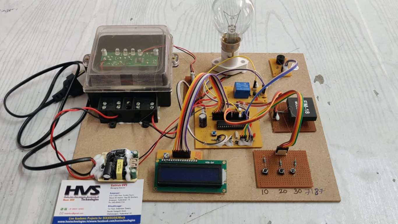 HVS-4859. Construction of Prepaid Energy KWH Meter using PIC microcontroller and RFID.
