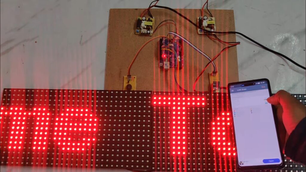 HVS-4855. Design and implementation of a Wi-Fi based LED scrolling notice board.