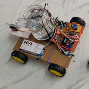 HVS-4978. Fire Fighting Robot with Live Video Surveillance using ESP32-CAM Auto-Manual mode