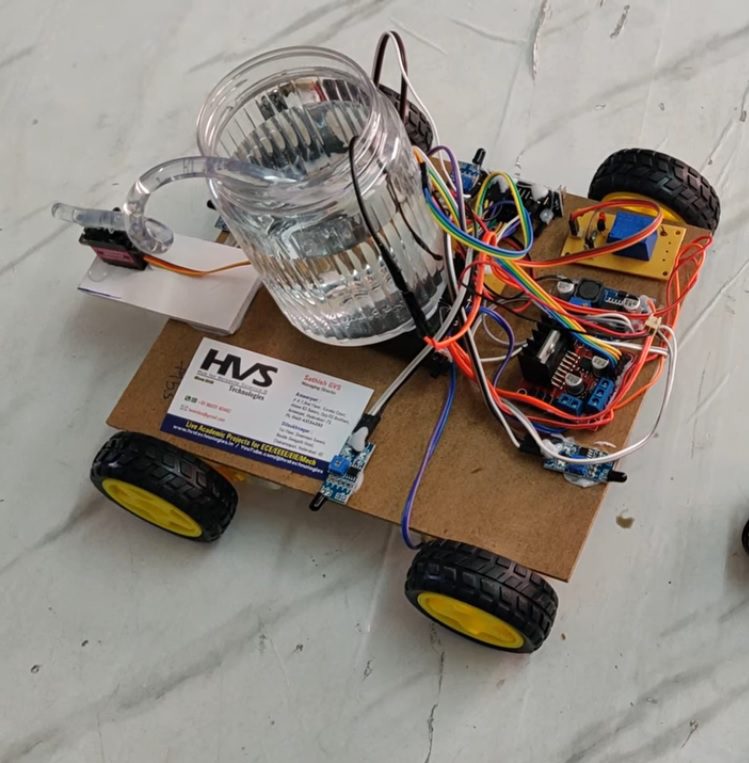 HVS-4978. Fire Fighting Robot with Live Video Surveillance using ESP32-CAM Auto-Manual mode