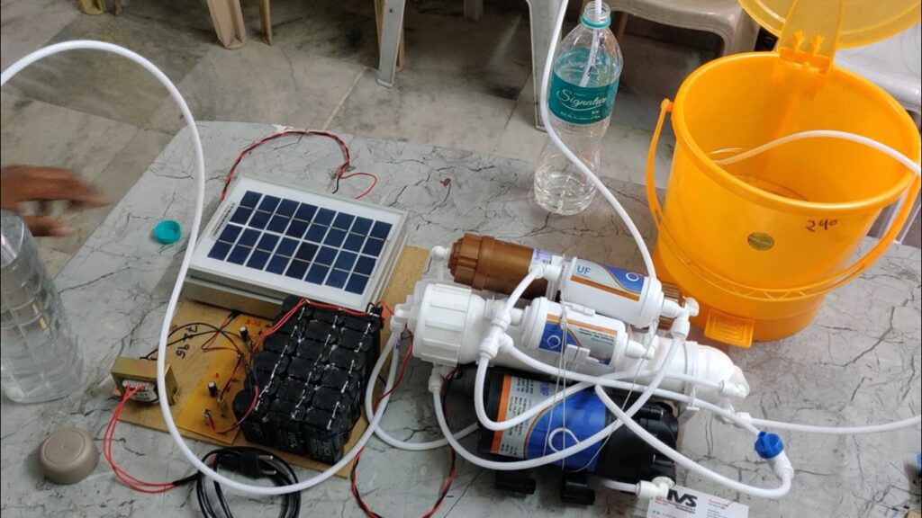 HVS-4890. Solar powered water purifier with RO, carbon, UV and mineral