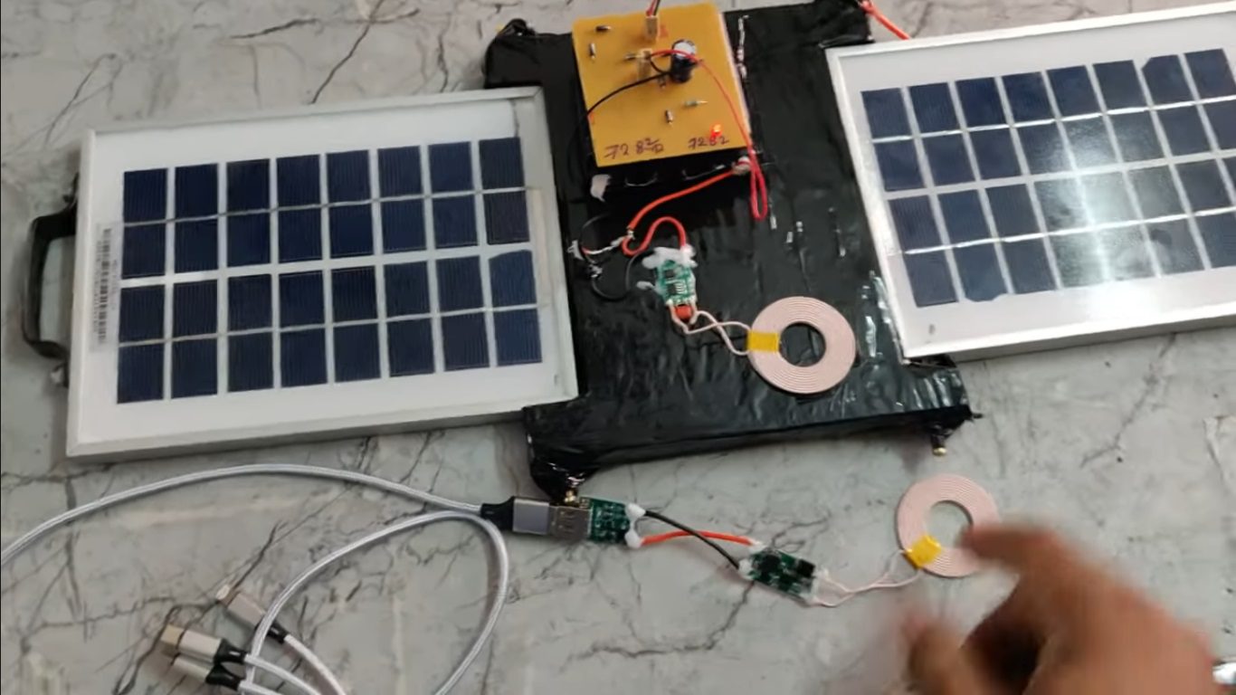 HVS-4886. DIY Solar Power Bank with Wireless Charging System.