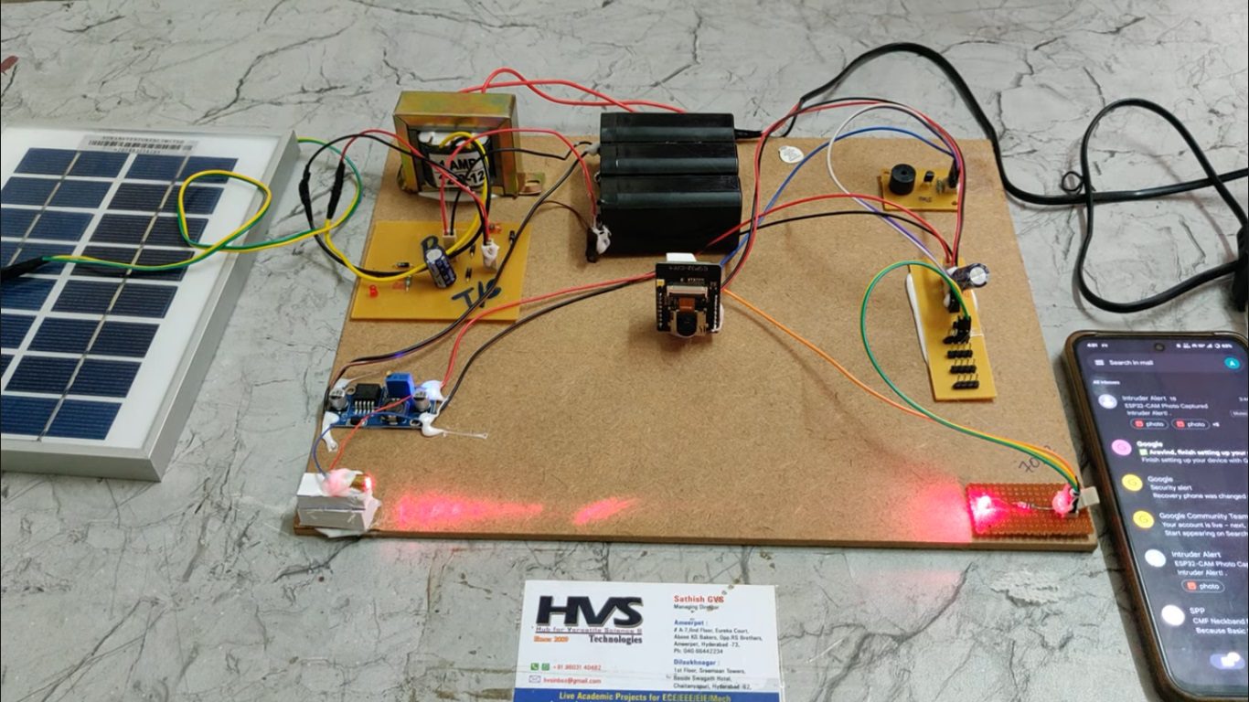 HVS-4899. Solar powered LASER security system for agriculture using ESP32CAM.